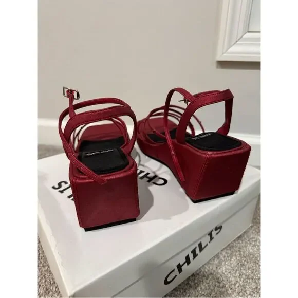 Vintage Chili’s Women's Peep Toe Platform Wedge Sandals - Size 8 - New in Box - Picture 4 of 10